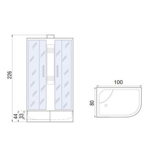 Душевая кабина River Nara 10000011840  100х80  с поддоном
